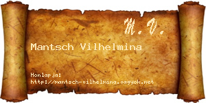 Mantsch Vilhelmina névjegykártya